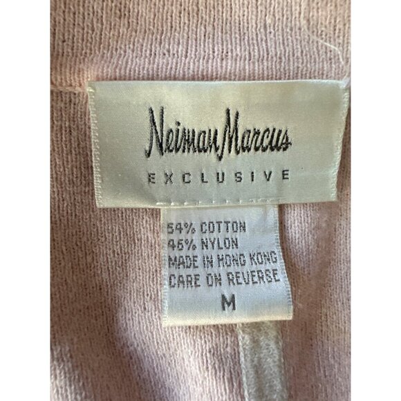 Neiman Marcus Womens Pink Cardigan Blazer M Cotton Nylon Blend Button-Up - Picture 2 of 6